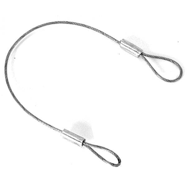 Stainless Steel Cable With Loops , 1/4" O.D. 6" Cable Clear Coated